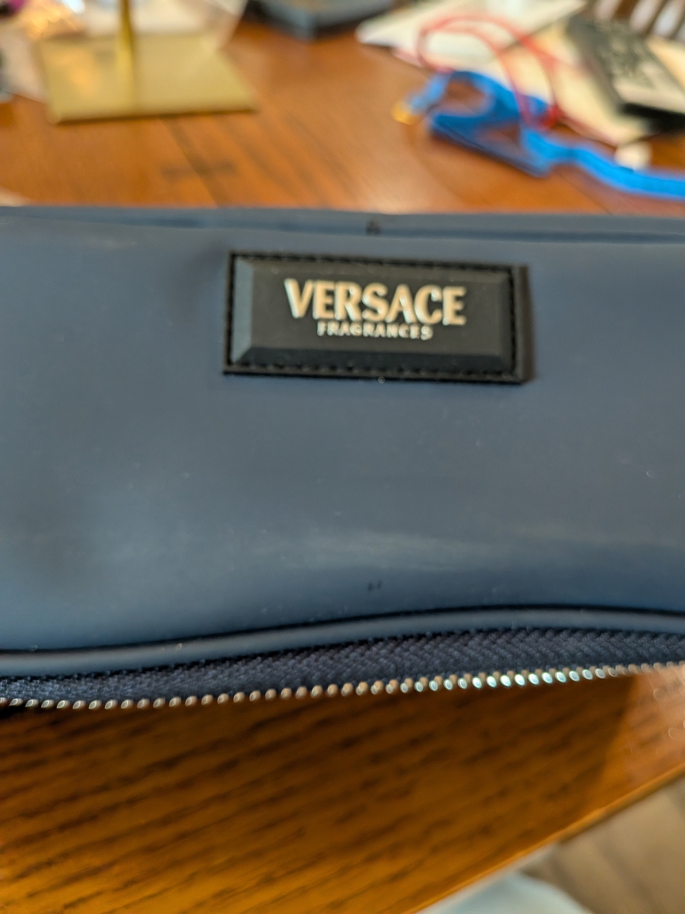 Versace Fragrances GWP Men's Navy Zip Travel Pouch